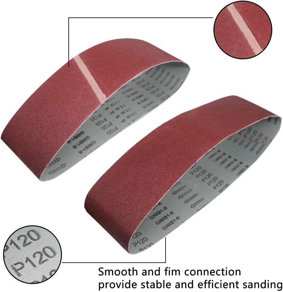 KALIM 4x36-Inch Sanding Belt, 12 Pack (2 Each of 60, 80, 120, 180, 240, 400 Grits) Aluminum Oxide Belt, Premium Sandpaper for Portable Belt Sander, Woodworking, Metal Polishing - - 