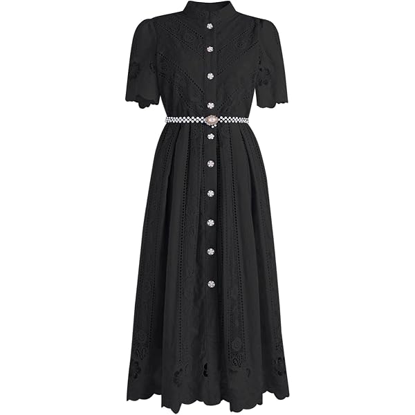 cut work dress for women Cutwork Shift Dress