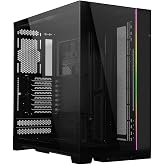 LIAN LI O11D EVO XL Black E-ATX Full Tower Case, 3x420mm (O11DEXL-X) | Full-tower design supports three 420mm radiators, E-ATX builds, a reversible layout, and pillarless front and side glass.