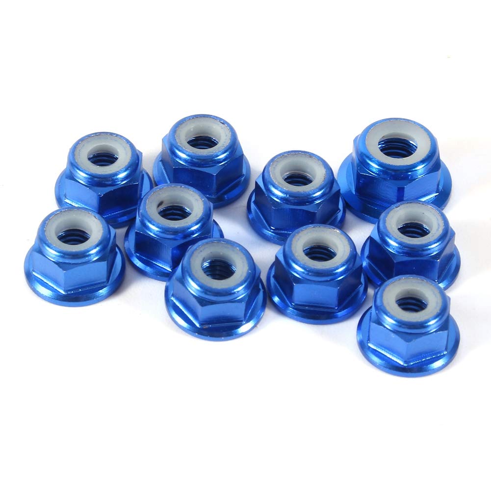 10PCS M4 Nylon Hex Lock Nut,Flange Nuts,Nylon Insert Self-Lock Aluminum Nuts,Hex Flange Lock Nuts