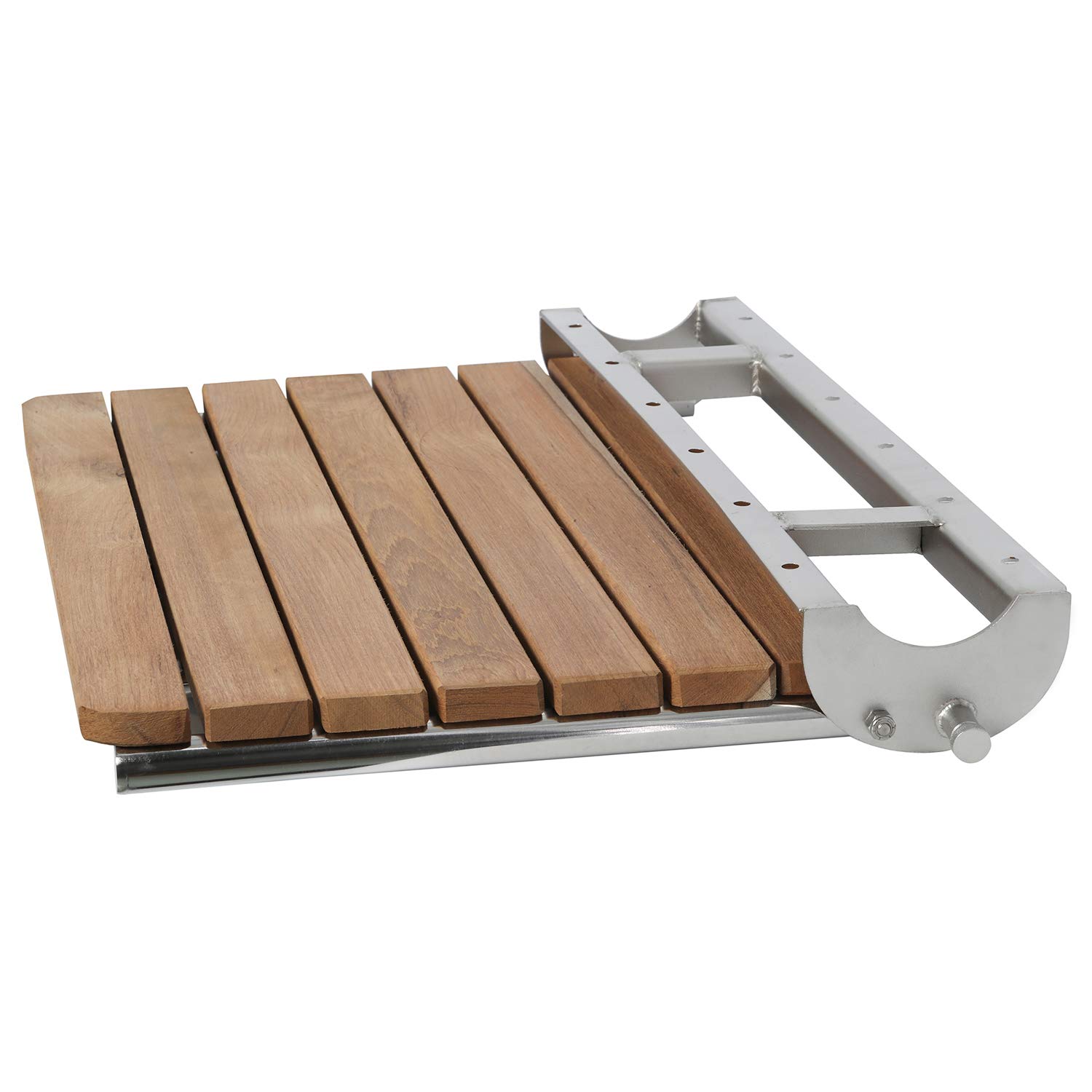 Wall Mounted Folding Teak Shower Seat 375 lbs Weight Capacity Fold Down