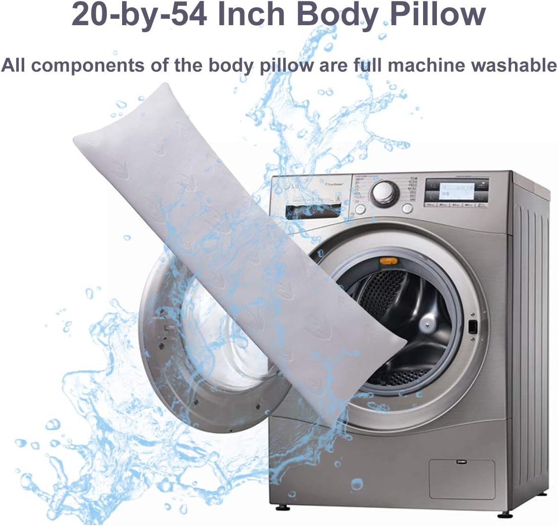 Decroom Full Body Pillow, Large Body Pillow for Adults, Hypoallergenic Removable Bamboo Cover and Microfiber Filling, Support and Comfort for Stomach and Side Sleepers-20 x 54 inch: Home & Kitchen