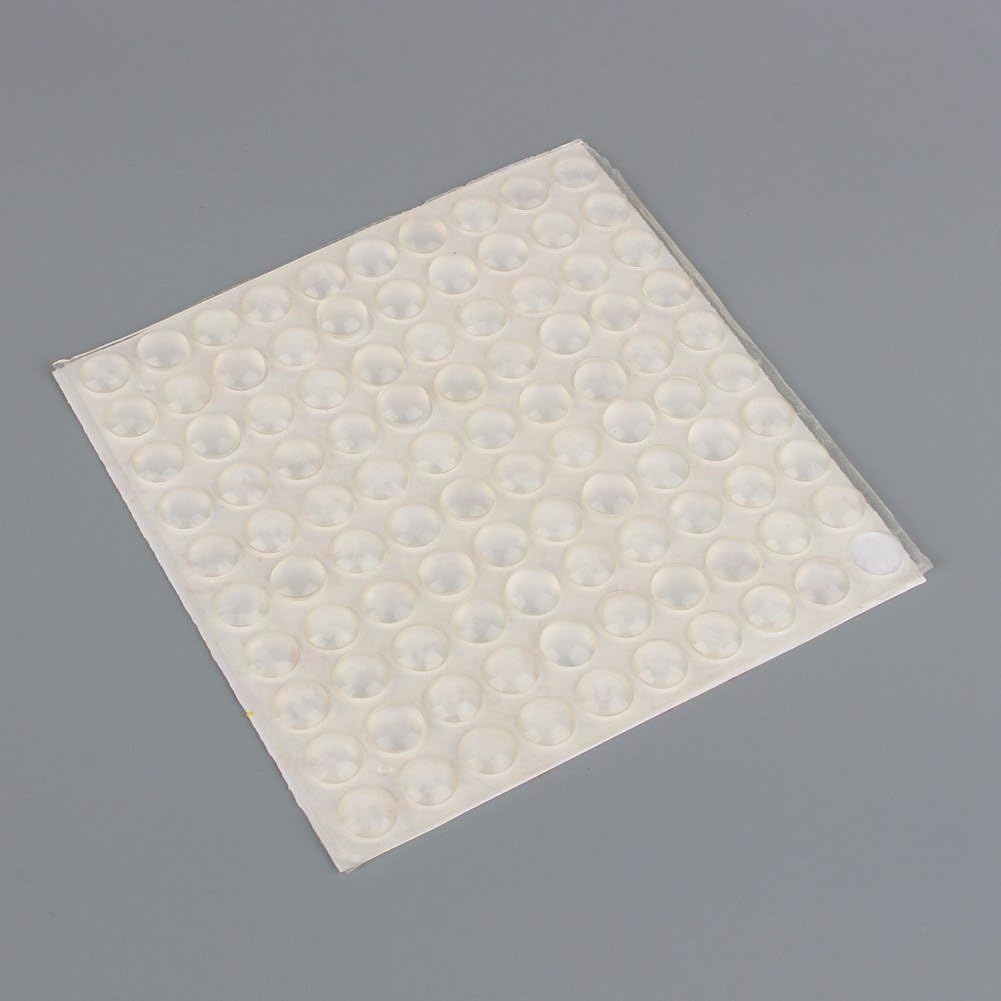 Akozon Bumper Sticker, 100Pcs Self-Adhesive Silicone Feet Semicircle Bumpers Door Furniture Pad 8x2.5mm - Image 4