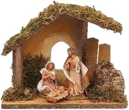 Amazon Fontanini 3 5インチスケール 3フィギュア キリスト降誕 イタリア製馬小屋付き 置物 オブジェ オンライン通販