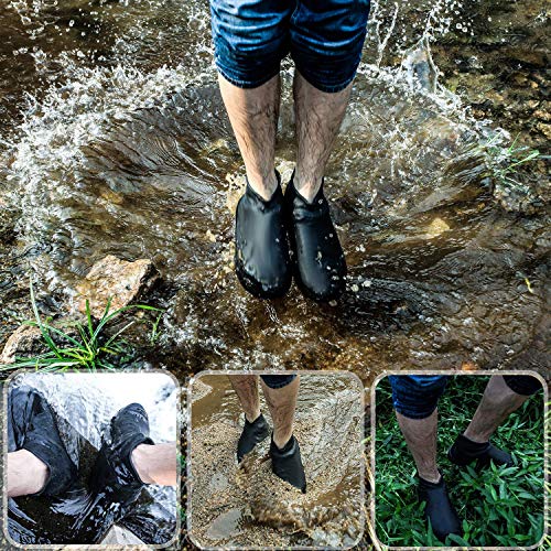 FUNISFUN Waterproof Boot and Shoe Cover Reusable Non-Slip Cycling Overshoes Rain Snow Shoes for Men Women Kids