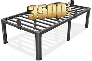 Yitong Angel 18 inch Twin XL Bed Frame with Round Corner Legs Mattress Slide Stopper,3500 lbs Heavy Duty Metal Platform,No Box Spring Needed,Easy Assembly,Noise Free
