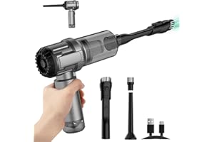 Auloea Handheld Mini Car Vacuum Cleaner, 9000Pa Vacuum Cleaner and Air Duster, 120W High Power Hand Held Vacuum with LED Light and Multi-Nozzles for Car, Home, Office, Pet /V01pro Gray