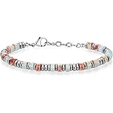 SIUMAL Mens Bracelet, Boho Stainless Steel Bracelets for Men, Beaded Bracelets, Jewelry Gifts for Husband, Father, Friends