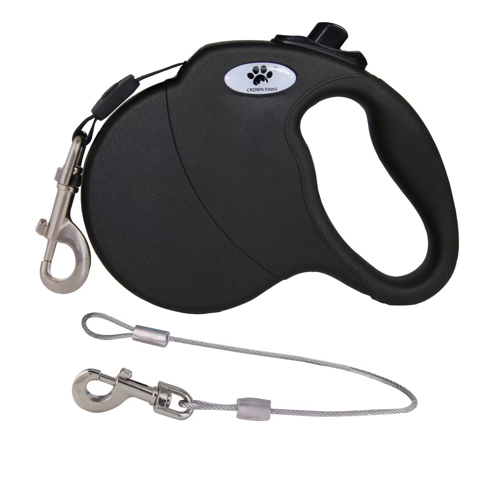 Photo 1 of CROWN PAWS 13ft Retractable Dog Leash for Small Breed Dogs up to 22 lbs with a Detachable Chew Proof Extender Wire Ropes (Black S)