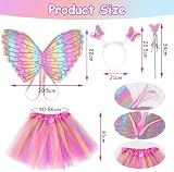 AUYAO 4Pcs Kids Butterfly Wings Costume Set Fancy Dress Up Wings Cape view 2