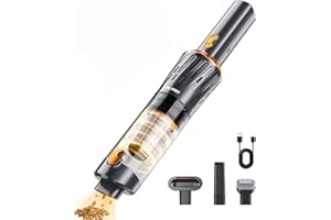 YTE PRO Handheld Vacuum Cordless 15000PA Car Vacuum 3-in-1 Hand Held Vacuums 1.1 Pounds Hand Vac Cordless Rechargeable One-Touch Empty for Cleaning Cars Offices Homes Pet Hair and Dust (Orange)