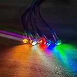 Gebeldet 8mm LED Indicator Light 3-9V DC Metal Signal Lamp Waterproof Dash Car view 4