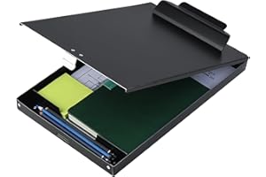 ZCZN Recycled Aluminum Storage Clipboard, Clipboard Box, Form Holder, Suitable for School, Office, Jobsite or Medical Staff, 9.25 x 13.78 Inches, Black