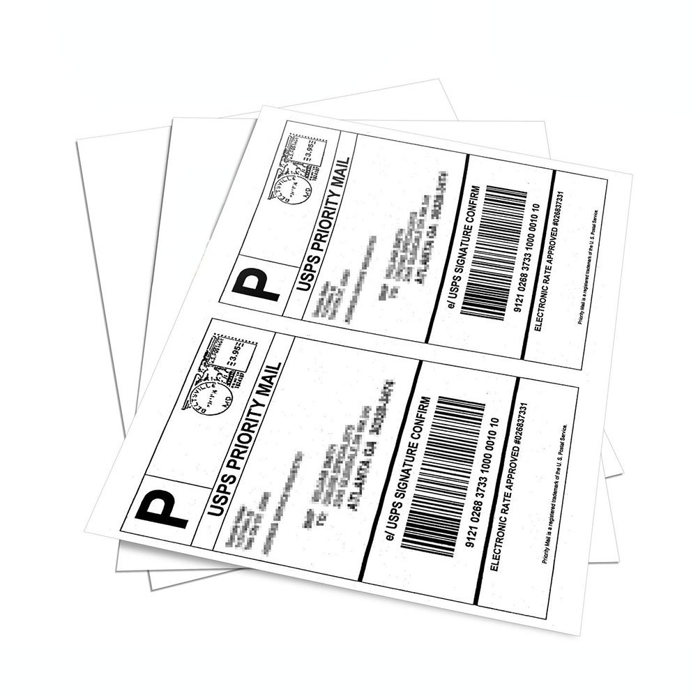 half sheet shipping labels
