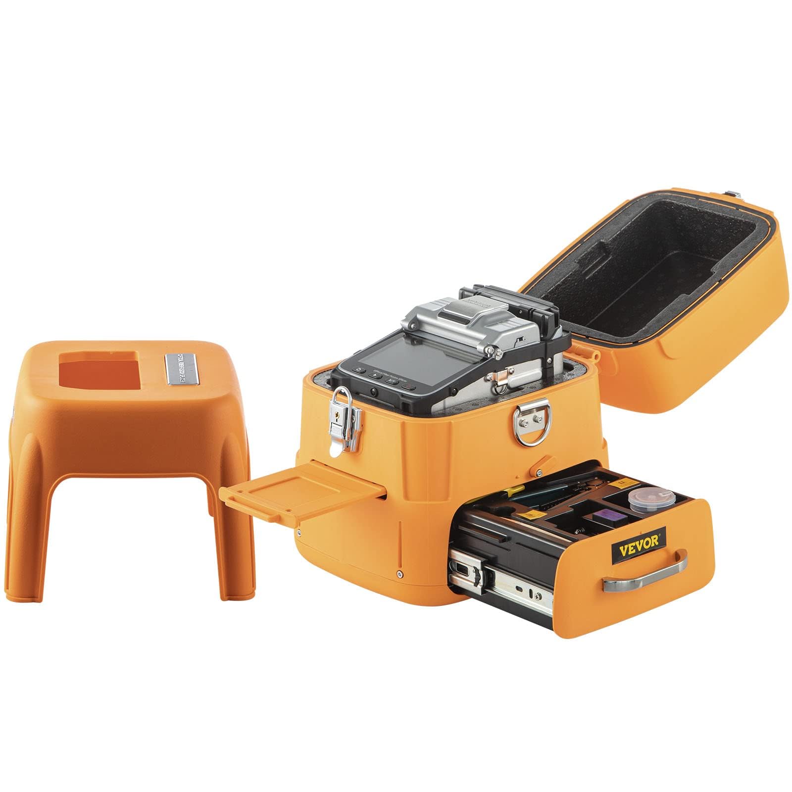 Mophorn AI-7 Fiber Fusion Splicer with 8 Seconds Splicing Time Melting 18 Seconds Heating Fusion Splicer Machine Optical Fiber Cleaver Kit for Optical Fiber & Cable Projects