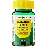 Spring Valley Slow Release Iron General Health &amp; Wellness Dietary Supplement Tablets, 45 mg, 30 Count