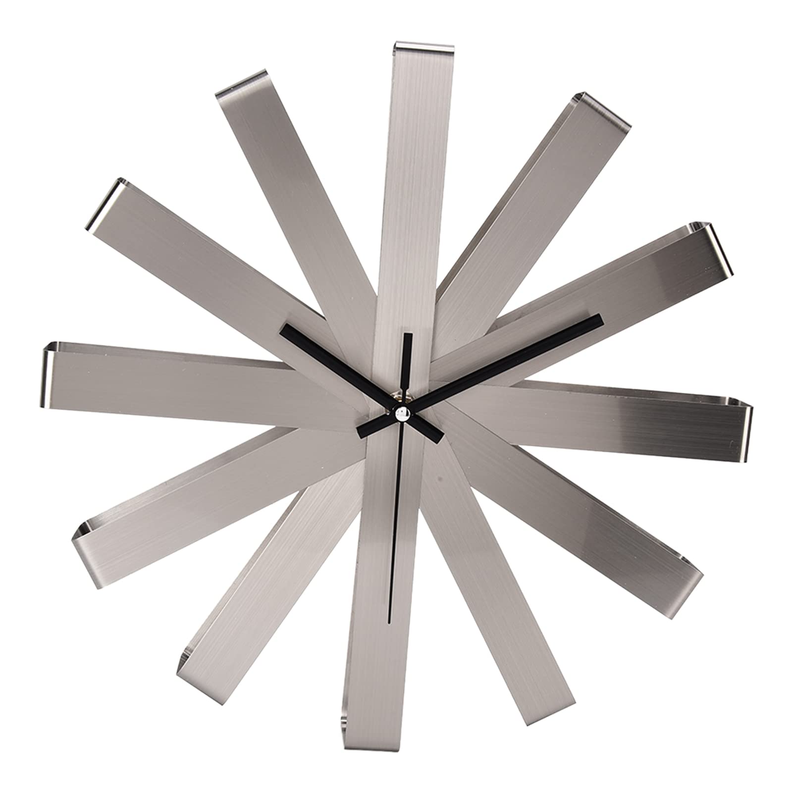 Serlium Modern Wall Clock, 11.8in Stainless Steel Living Room Clock Silent Modern Decorative Silver Wall Clock For Bedroom Living Room