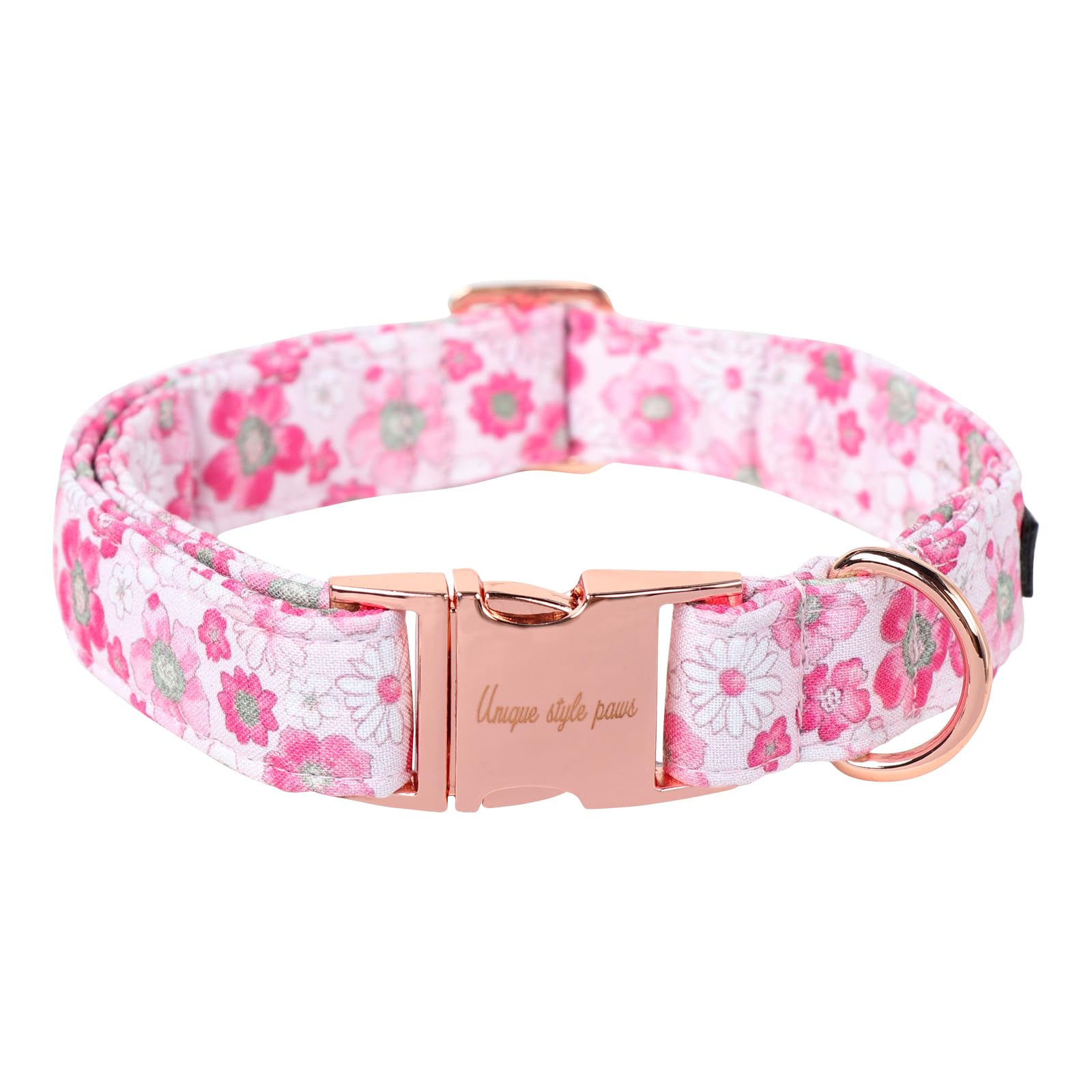 Photo 1 of *medium* Unique Style Paws Summer Dog Collar, Cute Girl Dog Collar with Flower Pattern, Comfy&Breathable Puppy Collar for Dog,Cats Gifts