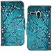 Moto G Case (1st Gen), iYCK Premium PU Leather Flip Folio Carrying Magnetic Closure Protective Shell Wallet Case Cover for Moto G (1st Gen) with Kickstand Stand - Plum Blossom