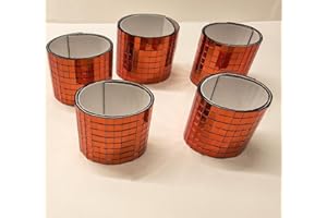 MEYA Orange Self-Adhesive Glass Mirror Mosaic,2400Pcs 5x5mm Mirror Tiles for DIY Disco Ball, Cowboy Hat, Vase, Bottle, Interior Decoration (Orange, 2400pcs)