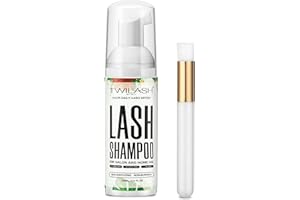 TWILASH BY DLY Lash Shampoo for Lash Extensions 2 Fl Oz / 60ml - Includes Lash Shampoo Brush for Cleansing - Eyelash Extension Cleanser for Professional Salon and Home Use