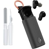 POZCIS for Skullcandy Dime Evo Case Cover, Soft Silicone Protective Earbuds Case, Only Compatible with Skullcandy Dime Evo with Cleaner Kit Accessories Set(Black)