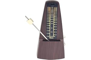 NALU Metronome - Classic Mechanical Wind-Up Design with Bell for Piano, Guitar, Violin & All Instruments (N-Wood Grain)