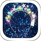 Zoestar Light Up Star Headband New Year Led Stars Headpiece NYE Glow Party Hair Accessories for Women (Silver)