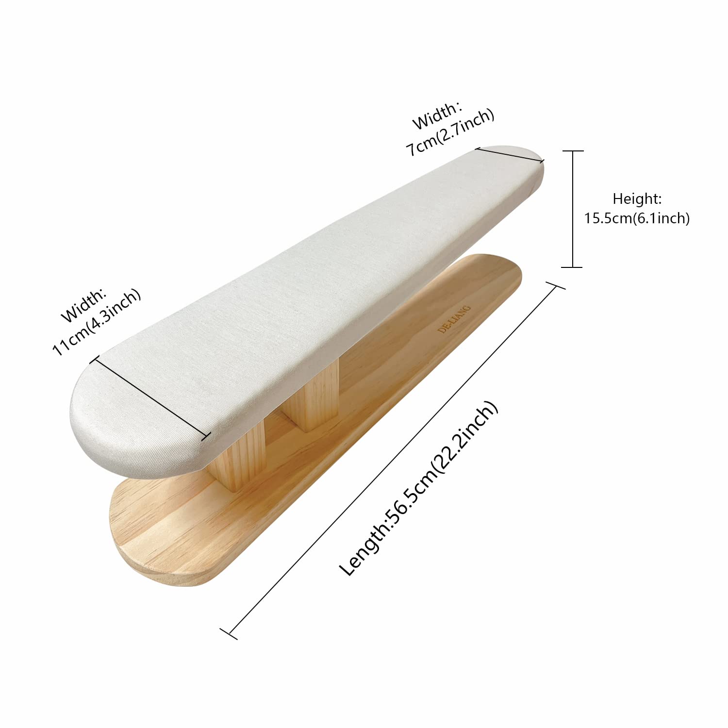 DE-LIANG Padded Chest & Sleeve Tailor Ironing Board Long with Wooden Base for Household Tools, Tailor Dress Forms, Travel Use