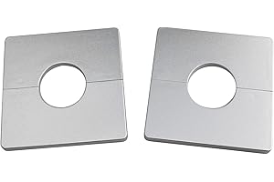 Wantane Wall Split Flanges ABS Plastics Square Shaped Escutcheon Plates 33mm/1.29Inch Plastic Square Escutcheon Plates (Silver) -2PCS