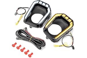 Astra Depot Compatible for 2016-2023 Toyota Tacoma LED DRL Daytime Running Light Dynamic Turn Signal Lamp + Fog Light Bezel TO1039195 5212704020 TO1038195 5212804020