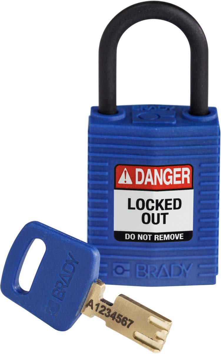 SafeKey Compact Padlock, 33mm x 67mm x 19mm, Blue — image 1