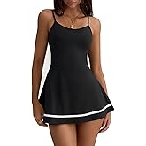 INKEEP Womens Tennis Dress with Built in Shorts Spaghetti Straps Outfits Summer Cami Dress