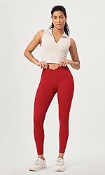 ODODOS 2 Pack Buttery Soft Cross Waist Leggings