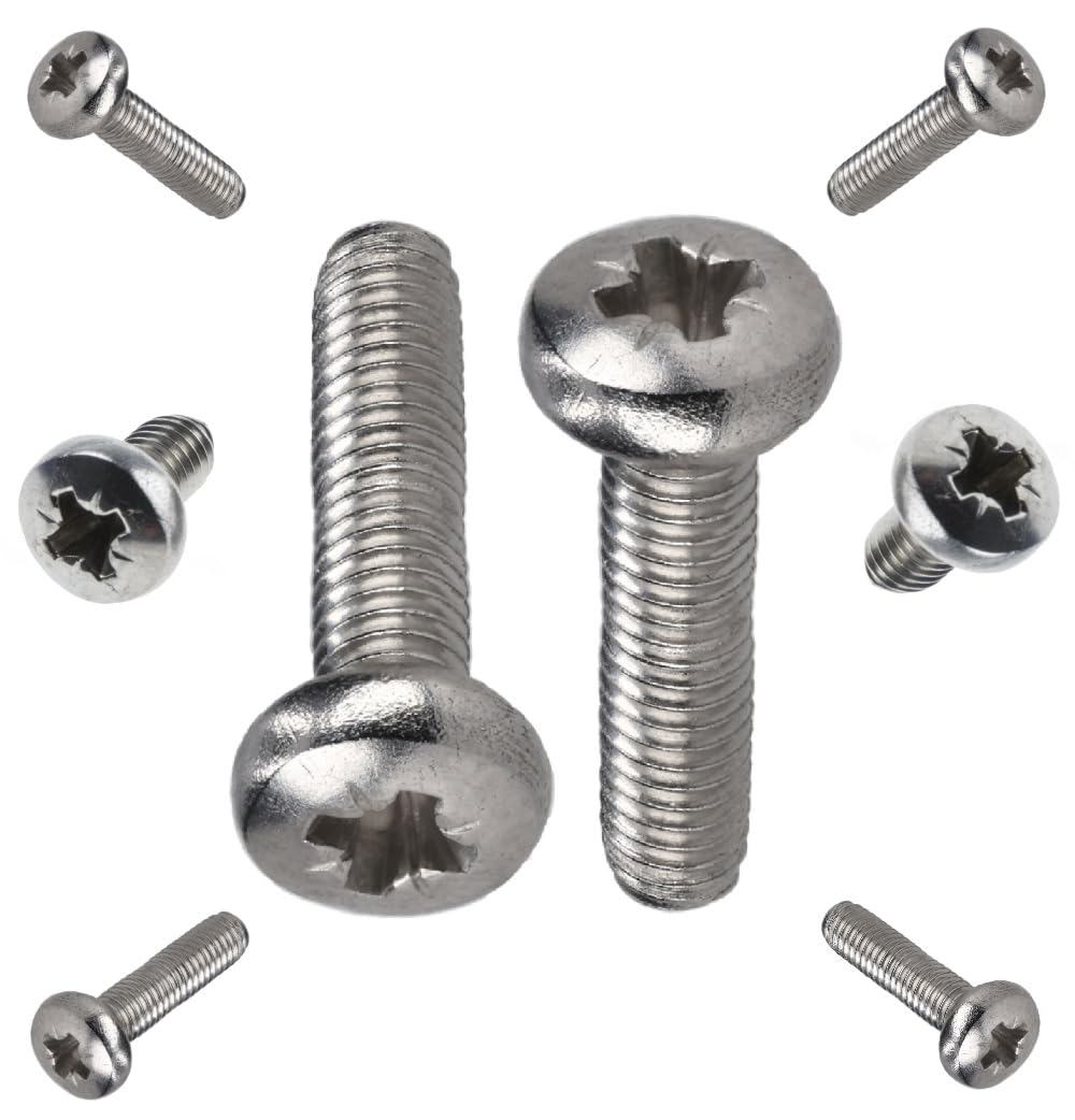 RADSO® M4 (4mm x 6mm) Pozi Pan Machine Screws/Bolts - Premium Stainless Steel (A2) - Durable and Corrosion-Resistant Fasteners for Professional and DIY Use - Pack of 20