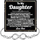 Xukaenus Daughter Bracelet From Dad And Mom, Wedding Valentine Graduation Christmas Birthday Gifts For Daughter, Daughters Infinity Knot Bracelets From Mom With Heartfelt Message Card & Gift Box