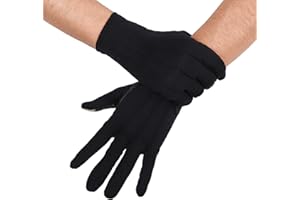 JISEN Men Police Formal Tuxedo Honor Guard Parade Nylon Cotton Gloves 26cm