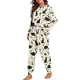 TOFRIMADE Women's Pajama Sets Long Sleeve Sleepwear Soft Pjs Lounge Sets Trendy Loungewear