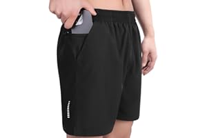 Thaplay Men's Workout Running Shorts with Zipper Pocket Ultra Lightweight Quick Dry Athletic Gym Shorts for Men
