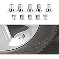 Kutyun 5Set Tire Valve Caps, Car Tire Caps Covers, Chrome Plated Valve Stem Cover, Car Part Dustproof, Waterproof, Leakproof Valve Stem Covers for TR413AC (TR413AC)