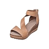 Antelope Women's Davi 37 Taupe Leather Wedge Sandals