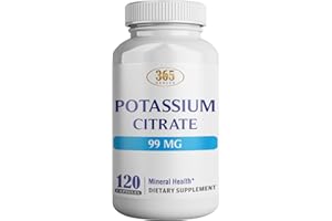 HEALTH LFE Health Potassium (Citrate) - Essential Electrolyte Supplement to Support Nerve & Muscle Function Heart Health & Energy* - Potassium Citrate Capsule - 120 Capsules