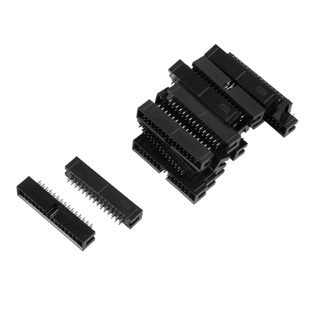 Sourcingmap 20Pcs 2.54mm Pitch 2x15-Pin Double Row Straight Box Header Connector PCB Board Socket