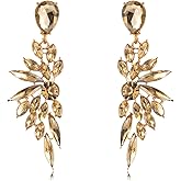 DEYOUM Crystal Earrings for Women Trendy Sparkling Bling Crystal Chandelier Marquise Cluster Dangle Drop Earrings Statement Prom Wedding Bridal Jewelry