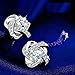 Fashion Jewelry Womens Ear Stud Cubic Zirconia Rhinestone Earrings for Women Girls gift (Sliver)