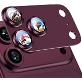 Uyiton for iPhone 18 Pro Camera Lens Protector, Metal Frame Glass Cover | Not Easy to Break, Strong Adsorption, Case-Friendly, Metal 9H Sapphire Glass Rear Camera Screen Cover, Burgundy