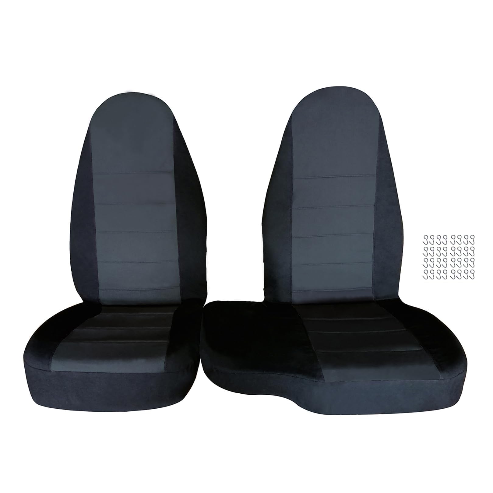 Photo 1 of Jecoupoon Front Driver Passenger Side Seat Covers for 60/40 Seats Compatible with Ranger 1998 1999 2000 2001 2002 2003 Cotton blk-Charcoal Seat Cover