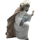 Nao by Lladro Collectible Porcelain Figurine: KING MELCHIOR WITH CHEST - 7-1/4" tall - Nativity
