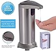 GLAMFIELDS Soap dispenser, Touchless Stainless Steel Automatic Soap Dispenser, IR Infrared Motion Sensor Hand Free Dish Soap for Kitchen and Bathroom, Second Generation Waterproof Base