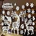 Vlovelife Merry Christmas Window Sticker, Xmas Reindeer & Snowflake Design Wall Sticker Wall Decals Removable DIY Window Door Xmas Home Decorations